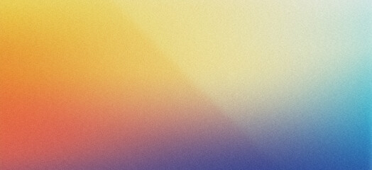 Wall Mural - Abstract blurred gradient background with a grainy texture, combining yellow, orange, and blue tones