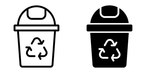 Wall Mural - ofvs657 OutlineFilledVectorSign ofvs - bin vector icon . recycling . trash can sign . isolated transparent . outline and filled version . AI 10 / EPS / PNG . g12003