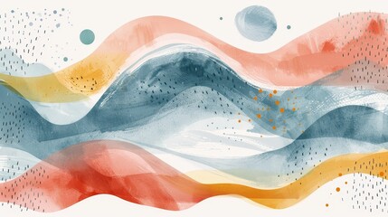 Leinwandbilder - Colorful vector wave pattern backdrop for summer banner design
