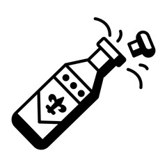 Sticker - An alcohol bottle icon designed in line style 