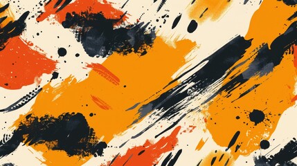 Poster - Abstract colorful ink splatter paint design with grunge texture