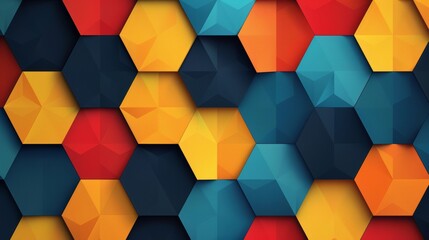 Poster - Vibrant 3D geometric pattern of colorful cubes, seamless vector backdrop