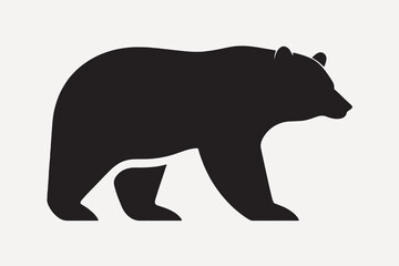 silhouette bear walking vector illustration