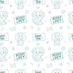 Wall Mural - cute cartoon dogs seamless pattern