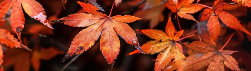 Poster - Autumn Leaves Macro Photography