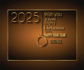 Wall Mural - 2025 Happy New Year and merry christmas background for your seasonal invitations, festive posters, greetings cards.