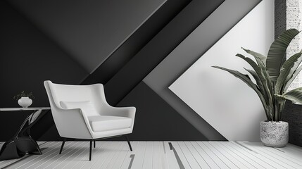 Wall Mural - Minimalist black and white wallpaper