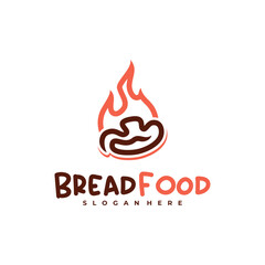 Fire bread logo vector template, Creative hot bread logo design concepts