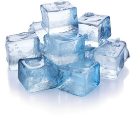 Poster - Ice cubes on blue