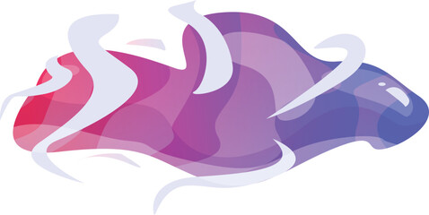 Aufkleber - Colorful wave shape forming a dynamic flowing background with space for text