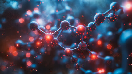 Poster - Hexagon-shaped DNA network with a clean backdrop, emphasizing the intersection of science, chemical processes, and biotechnology.