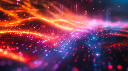 Poster - Captivating 3D music background with rhythmic elements and colorful audio waves, suitable for music production and creative presentations.