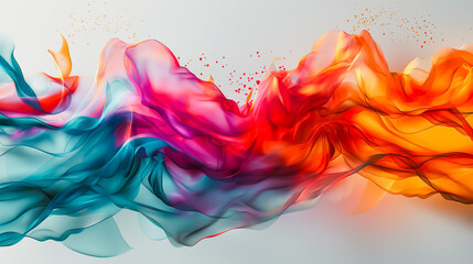 Poster - High-definition 3D abstract background showcasing complex structures and gradient hues, suitable for contemporary art and graphic design.