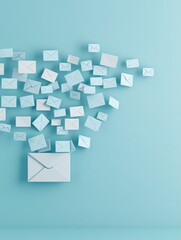 Poster - Minimalist digital background with email marketing elements, showcasing customer engagement