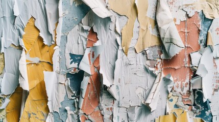 Canvas Print - A close-up shot of peeling paint on a wall, perfect for use in interior design or renovation projects