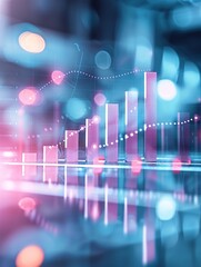 Poster - Soft hues background with SEO graphs, representing effective marketing campaigns