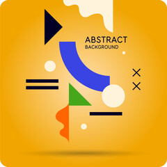 Poster - Bright attractive abstract background with graphic elements. A composition of shapes and color spots. A blank for creativity.