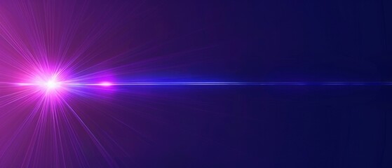 Poster - Vibrant Purple and Blue Laser Beam Illuminating a Dark Background at Night