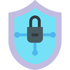 Wall Mural - Vector Icon Cyber Security, Security Shield, Information, Pad Lock, Data