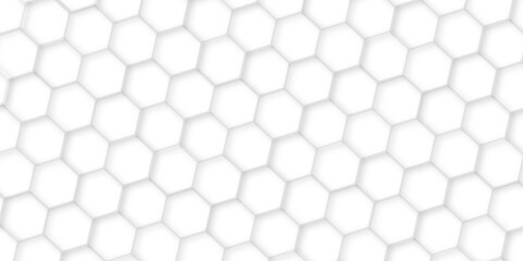 Fototapete - 3d hexagonal structure futuristic white background and embossed hexagon abstract with hexagon background. honeycomb hexagonal background. Hexagon shape, white, shiny gray. hexagon pattern shape.
