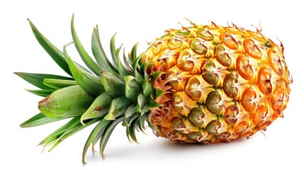 ripe pineapple isolated on white background