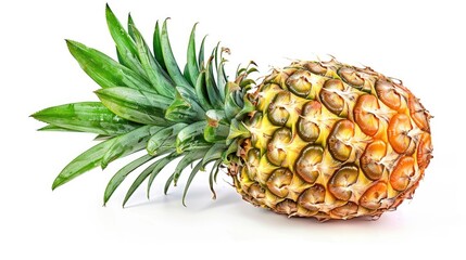 ripe pineapple isolated on white background