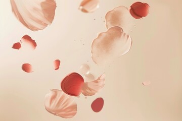 Poster - Delicate petals suspended in mid-air, with soft focus and natural lighting