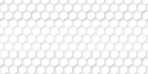 Fototapete - 3d hexagonal structure futuristic white background and embossed hexagon abstract with hexagon background. honeycomb hexagonal background. Hexagon shape, white, shiny gray. hexagon pattern shape.
