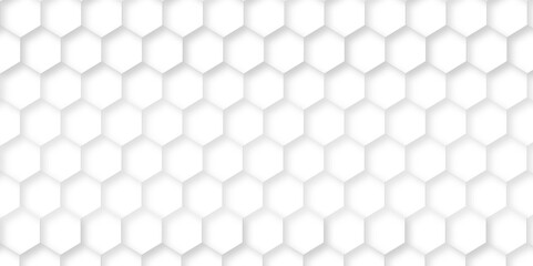 Fototapete - 3d hexagonal structure futuristic white background and embossed hexagon abstract with hexagon background. honeycomb hexagonal background. Hexagon shape, white, shiny gray. hexagon pattern shape.
