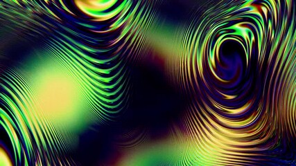 Poster - Abstract colorful background - metallic undulating liquid reflecting vibrant surface. 4k looped video. Dark blue abstract liquid surface