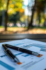 Aufkleber - A pair of pens and paper ready for use