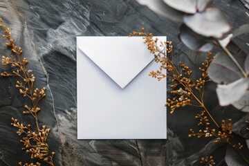 Aufkleber - A white envelope sitting on a table