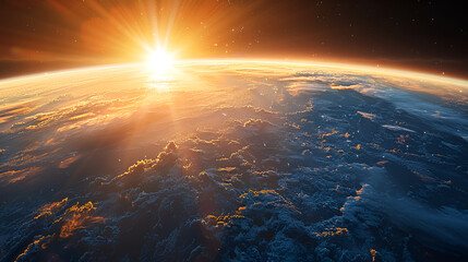 photo illustration of the view planet sun from space