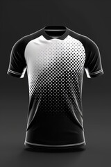 Aufkleber - Simple black and white t-shirt with small white dots, can be used in fashion or casual context