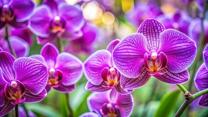 Sticker - Orchid Bloom in Close-Up, Macro Photography, Purple Flower, Delicate Petals, Floral Beauty, Orchid, Macro