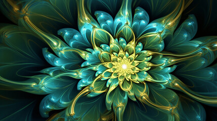 Wall Mural - Surreal 3D Flower Abstract Fantasy Design