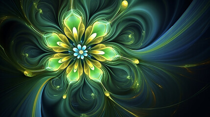 Wall Mural - Surreal 3D Flower Abstract Fantasy Design