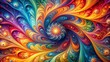 © Sirinporn - Vibrant abstract art featuring kaleidoscopic swirls and fluid textures on a high-quality canvas, ideal for modern creative backgrounds with a sense of dynamic energy.