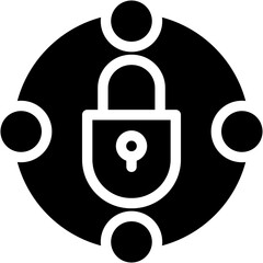 Wall Mural - Vector Icon Private Network, Security, Padlock, Lock, Private