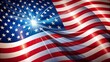 © Sirinporn - Vibrant star-spangled American flag stripes and waving ribbons form a festive border, featuring a prominent blank area for custom text, perfect for patriotic designs.