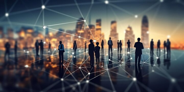 global business connections. corporate networking. concept of networking in a corporation. ai genera