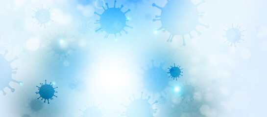 Wall Mural - virus and bacteria medical blue banner