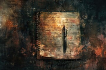 Poster - A pen sits on top of a blank piece of paper, ready for writing or drawing