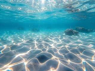 Poster - Crystal Clear Ocean Unveiling the Vibrant Underwater World Below