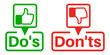 © Javanism - set vector do and don't sign icon. Yes and No symbol . Wrong and right labels design vector illustration