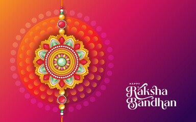 Wall Mural - Happy Raksha Bandhan Festival Background Template With Creative Rakhi Illustration