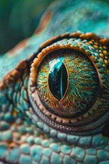 Sticker - Close-up shot of a lizard's eye, with intricate details and texture