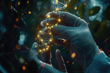 Poster - A person holds a string of lights in their hands, ready for use
