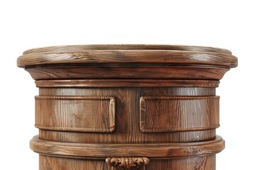 Aufkleber - A detailed view of a wooden table with multiple drawers, perfect for use in interior design or furniture catalogues