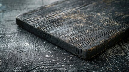 Poster - A wooden cutting board sits on top of a table, perfect for preparing meals
